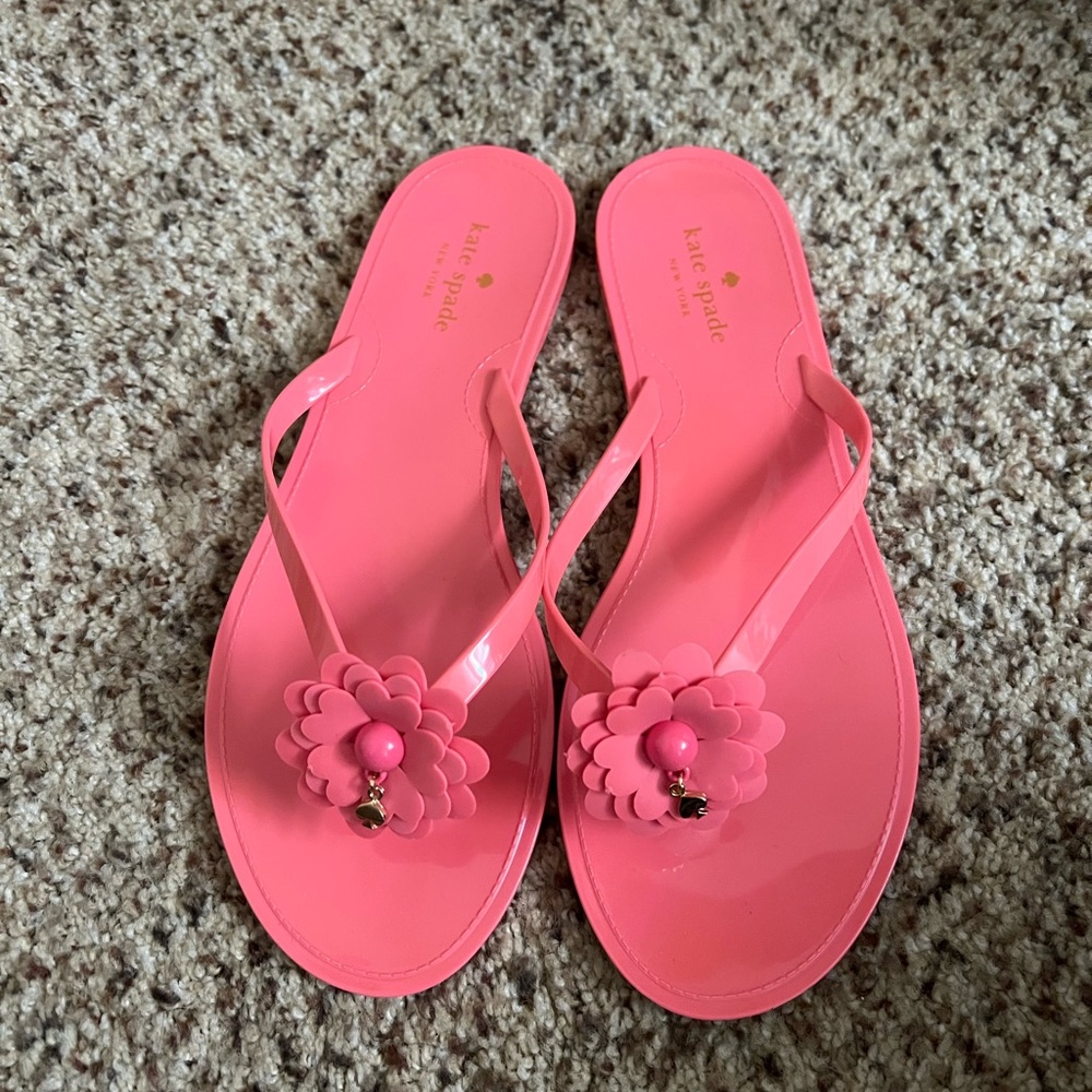 Kate Spade coral flip flops